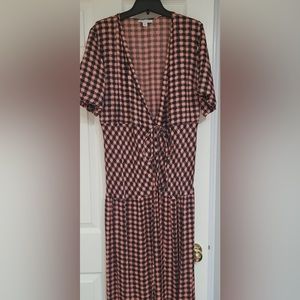 TopShop Womens Checkered Wrap Dress M